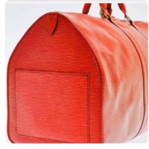 LOUIS VUITTON Red Epi Keepall 55 Boston Bag - Picture 7 of 10